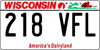 WI license plate 218VFL