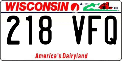 WI license plate 218VFQ