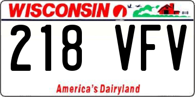 WI license plate 218VFV