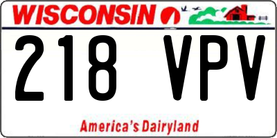 WI license plate 218VPV