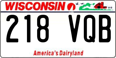 WI license plate 218VQB