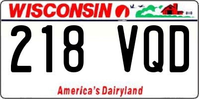 WI license plate 218VQD