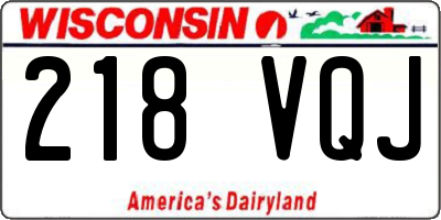 WI license plate 218VQJ