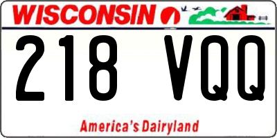 WI license plate 218VQQ