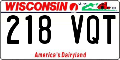 WI license plate 218VQT