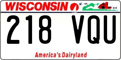 WI license plate 218VQU
