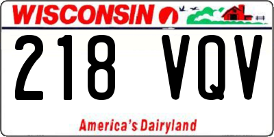 WI license plate 218VQV