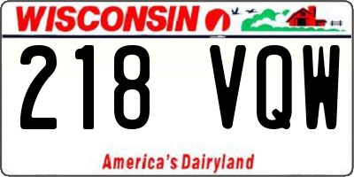 WI license plate 218VQW