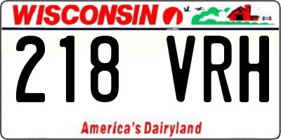 WI license plate 218VRH