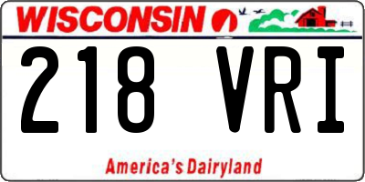 WI license plate 218VRI