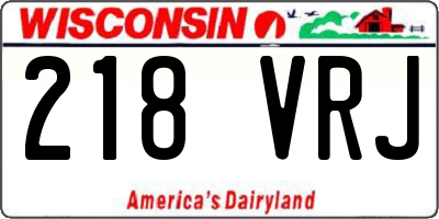 WI license plate 218VRJ