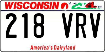 WI license plate 218VRV
