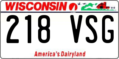 WI license plate 218VSG