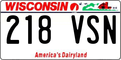 WI license plate 218VSN