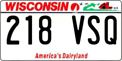 WI license plate 218VSQ