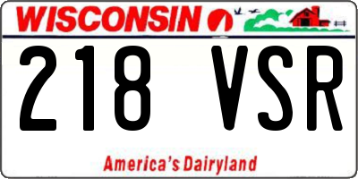 WI license plate 218VSR
