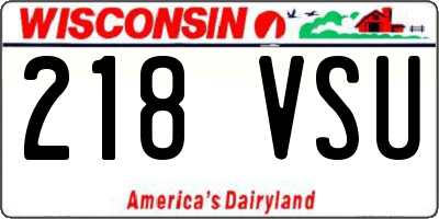 WI license plate 218VSU