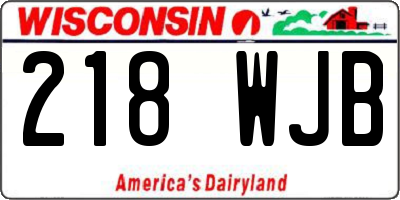 WI license plate 218WJB