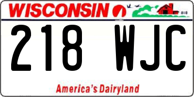 WI license plate 218WJC