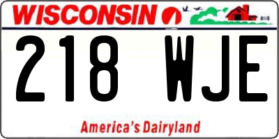 WI license plate 218WJE