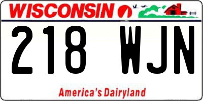 WI license plate 218WJN