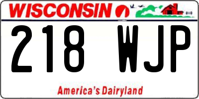 WI license plate 218WJP