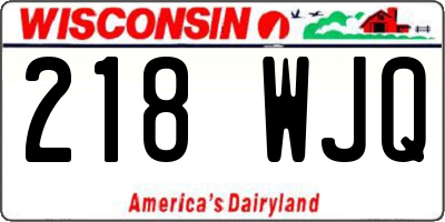 WI license plate 218WJQ