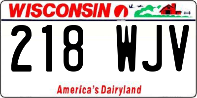 WI license plate 218WJV