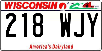 WI license plate 218WJY