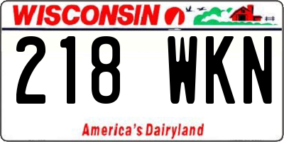 WI license plate 218WKN