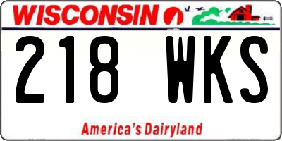WI license plate 218WKS
