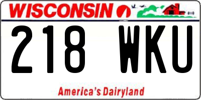 WI license plate 218WKU