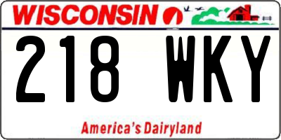 WI license plate 218WKY