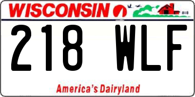 WI license plate 218WLF