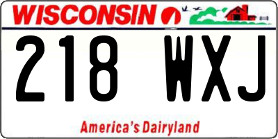 WI license plate 218WXJ