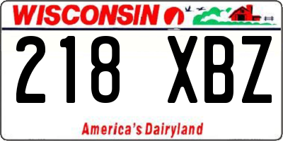 WI license plate 218XBZ