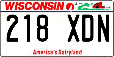 WI license plate 218XDN