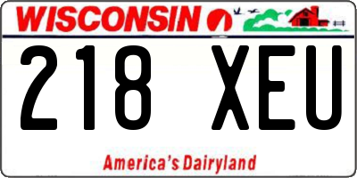 WI license plate 218XEU