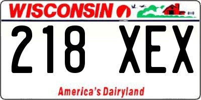 WI license plate 218XEX