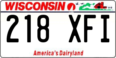 WI license plate 218XFI