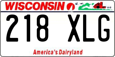WI license plate 218XLG