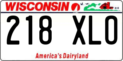 WI license plate 218XLO