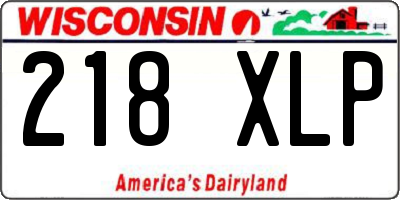 WI license plate 218XLP