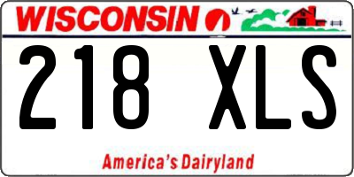 WI license plate 218XLS