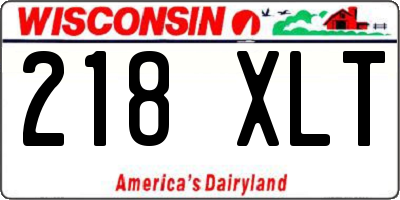WI license plate 218XLT