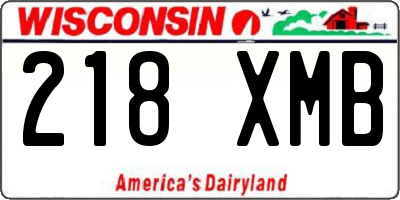WI license plate 218XMB