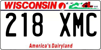 WI license plate 218XMC