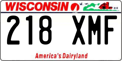 WI license plate 218XMF