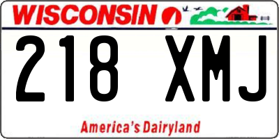 WI license plate 218XMJ