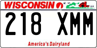 WI license plate 218XMM